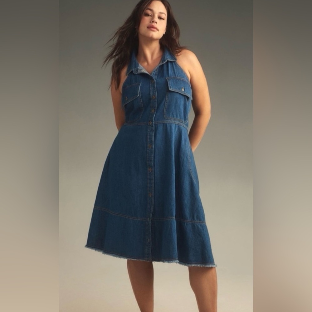 Anthropologie Blue Denim Dress